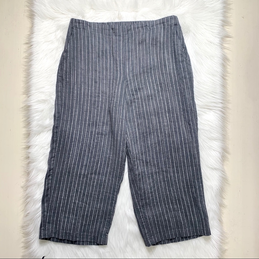 SOLD-NWT Eileen Fisher Linen Pinstripe Pants - Picture 3 of 8